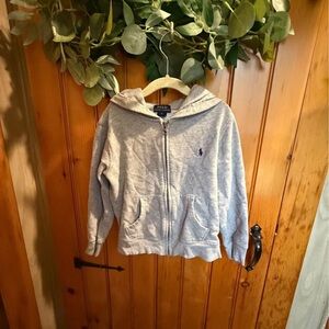 Polo by Ralph Lauren Light Gray Kids Zip-Up Hoodie